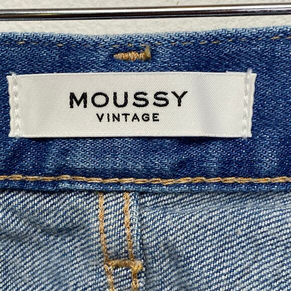 Moussy Vintage Diana Skinny Blue Jeans Japan Made Distressed Raw Hem Womens 24 - Picture 6 of 8
